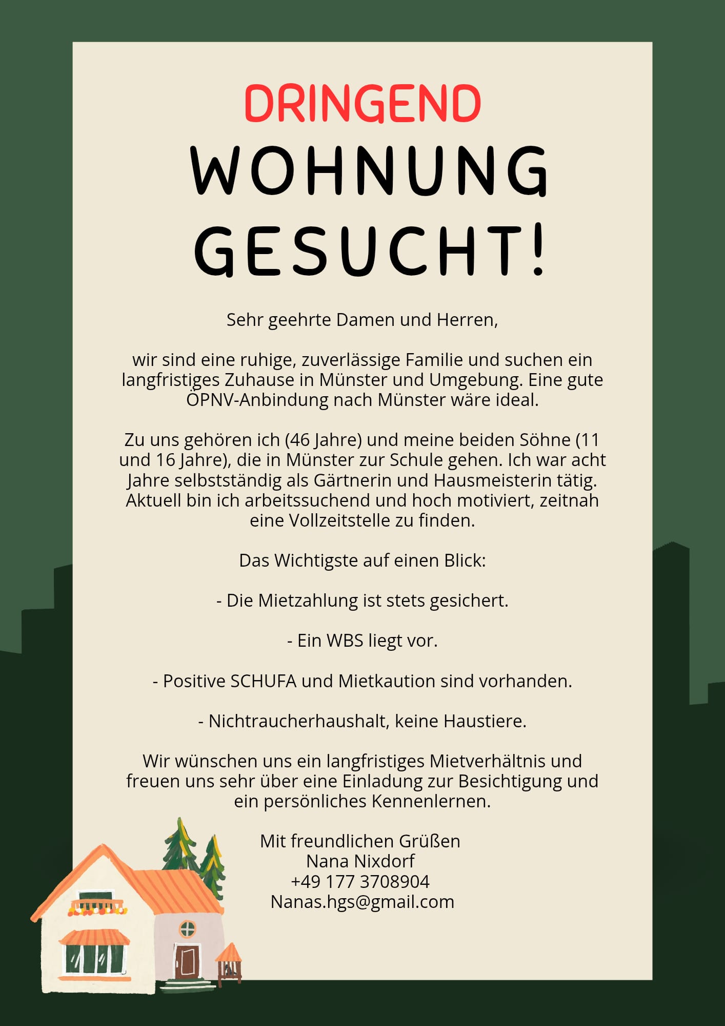 DRINGENO - WOHNUNG GESUCHT! 